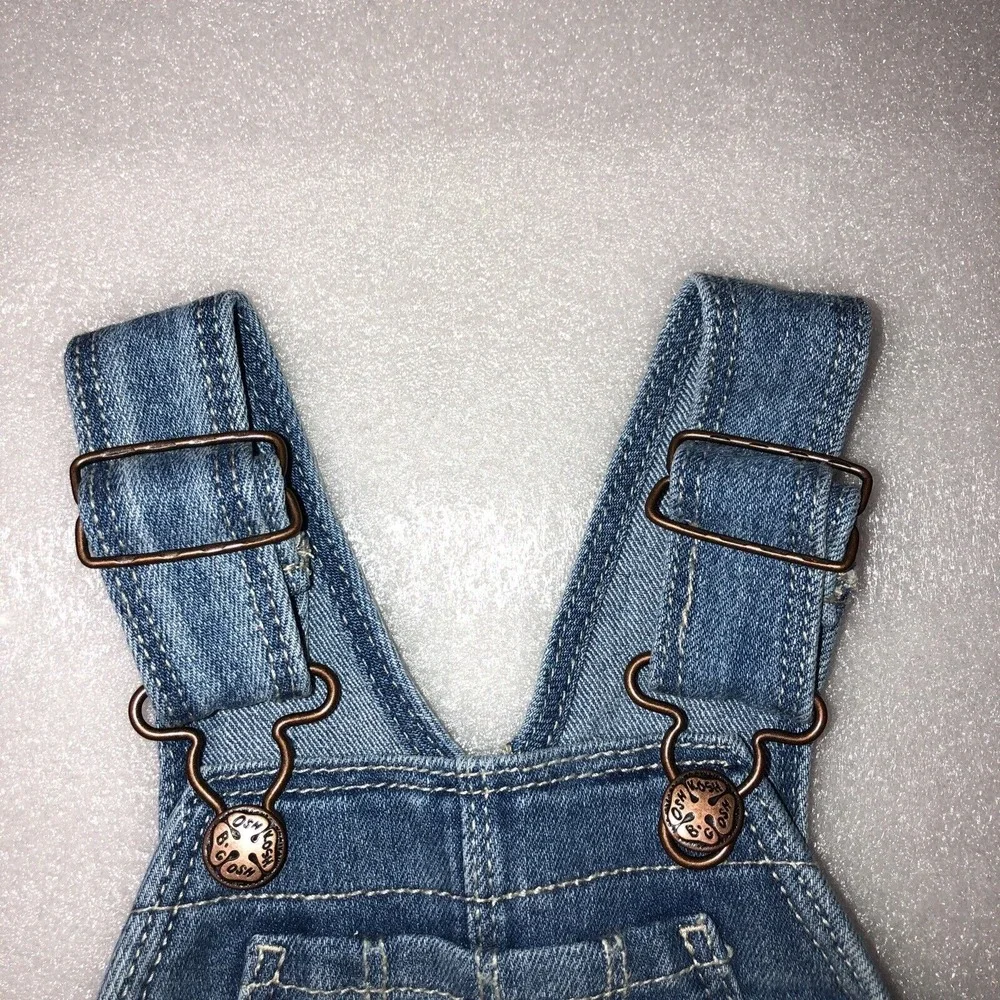 Oshkosh Baby Girl Floral Print Denim Jumper Overall Dress Size 6‎ Months NEW